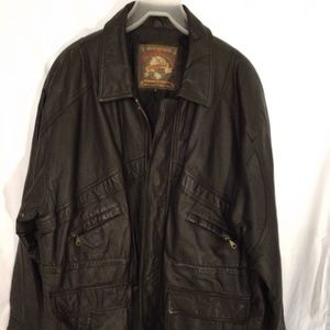 003 Vintage 90's Black Leather Jacket